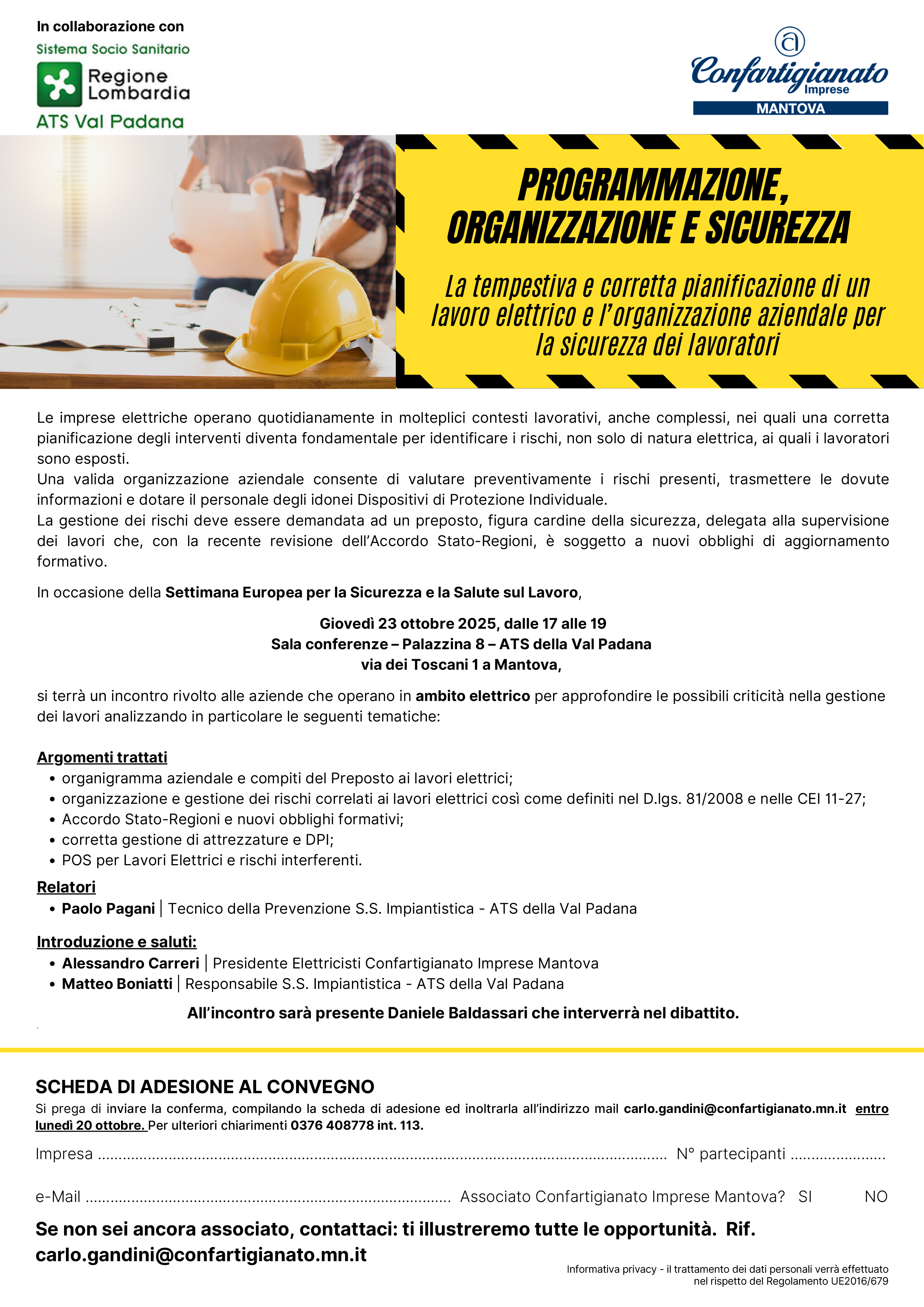 Programmazione, organizzazione, sicurezza 23.10.2025