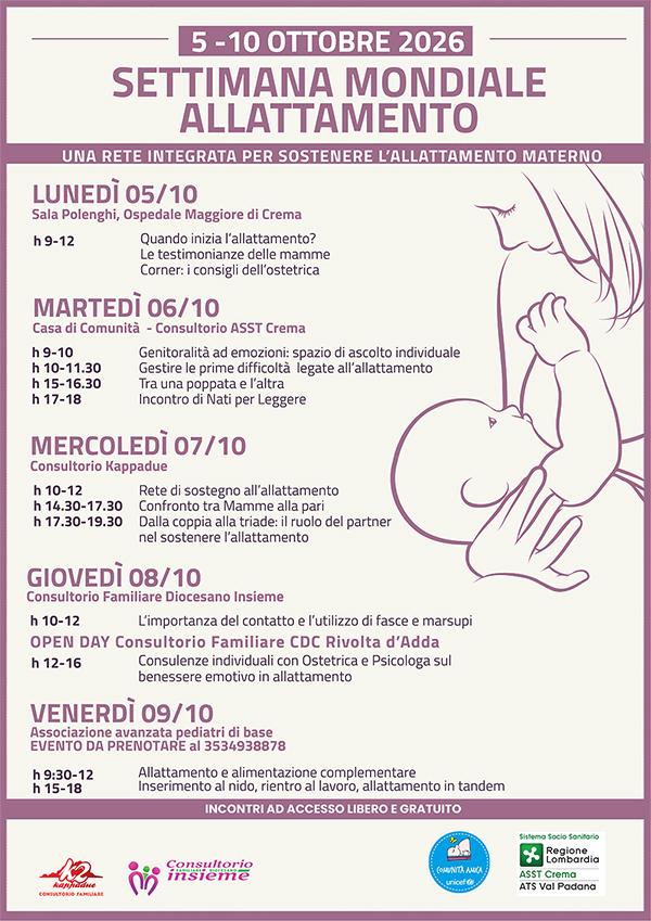 Settimana Mondiale Allattamento 2026 - ASST Crema